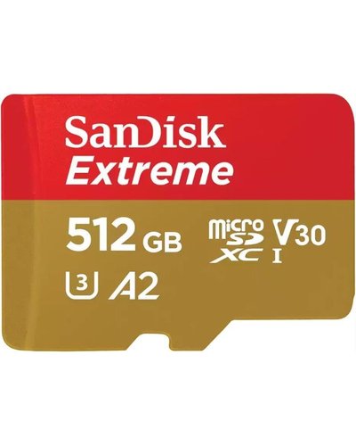 SanDisk Extreme microSD UHS I Card 512GB for 4K Video 190MB/s Read. 130MB/s Write