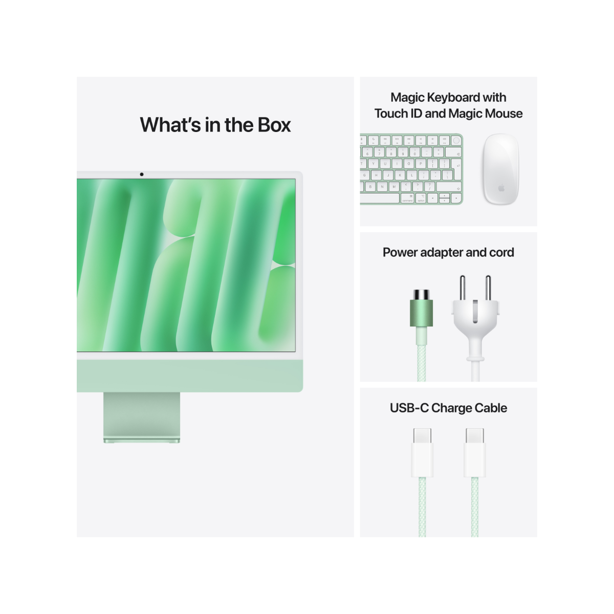 Apple 24-inch iMac with Retina 4.5K display: Apple M4 chip with 10‑core CPU and 10‑core GPU. 16GB. 512GB SSD - Green