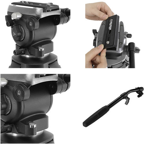 E-Image EK650 75mm Fluid Head Tripod Kit