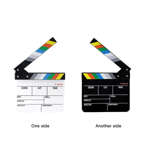 E-Image MINI CLAPPERBOARD (L*W: 19.5*18.5cm)-Black&White with color clapper sticks