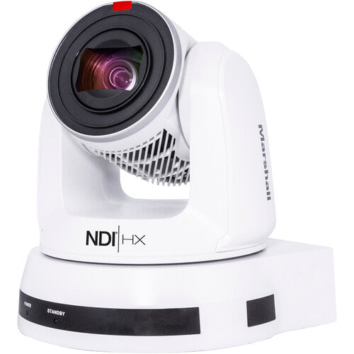 Marshall 4K (UHD30) NDI PTZ Camera with 4.6mm-135mm 30x Zoom – 3G-SDI, HDMI & NDI|HX2 Outputs (White)
