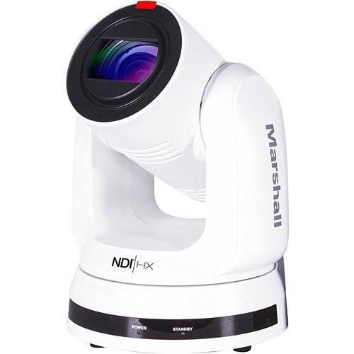 Marshall 4K (UHD60) NDI PTZ Camera with 6.5mm-202mm 30x Zoom – 12G-SDI, HDMI & NDI|HX3 Outputs (White)
