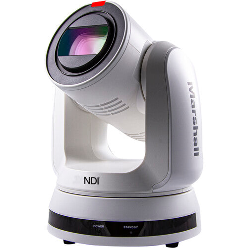 Marshall 4K (UHD60) NDI PTZ Camera with 6.5mm-202mm 30x Zoom – Full NDI, 12G-SDI & HDMI Outputs (White)