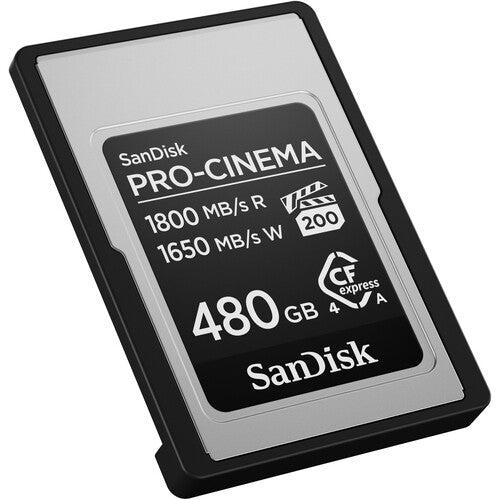 SanDisk PRO-CINEMA CFexpress Type A Card, 480GB, Up to 1800MB/s read speed, up to 1650MB/s write speed