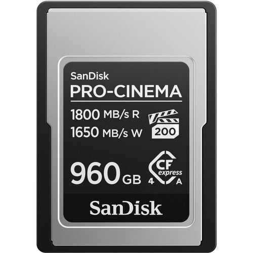 SanDisk PRO-CINEMA CFexpress Type A Card, 960GB, Up to 1800MB/s read speed, up to 1650MB/s write speed