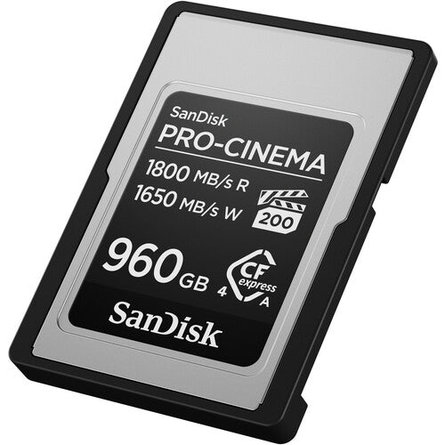 SanDisk PRO-CINEMA CFexpress Type A Card, 960GB, Up to 1800MB/s read speed, up to 1650MB/s write speed