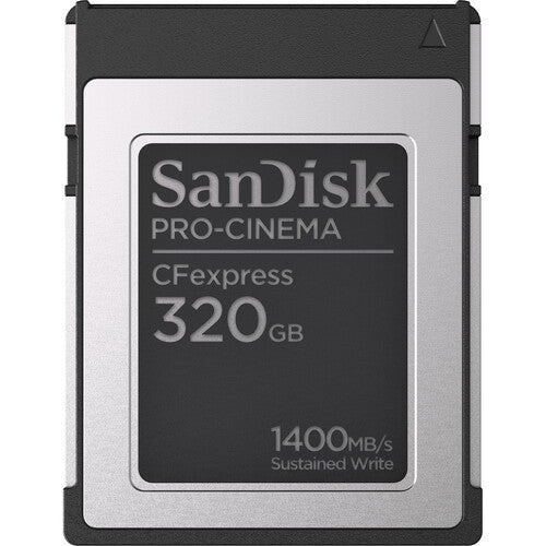 SanDisk PRO-CINEMA CFexpress Type B Card 320GB, 1700MB/s Read, 1500MB/s Write, 1400MB/s min sustained write speed