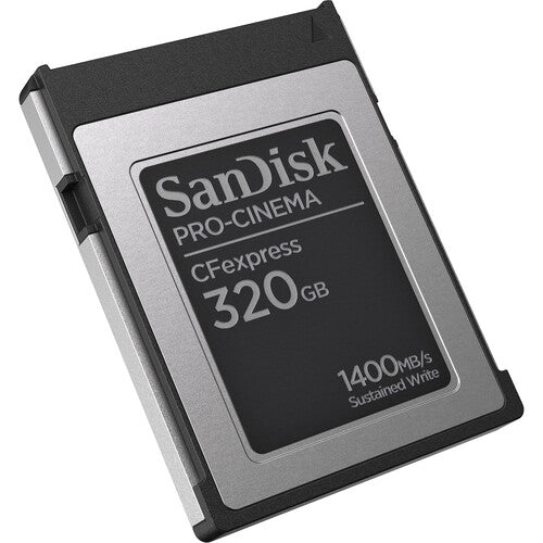 SanDisk PRO-CINEMA CFexpress Type B Card 320GB, 1700MB/s Read, 1500MB/s Write, 1400MB/s min sustained write speed