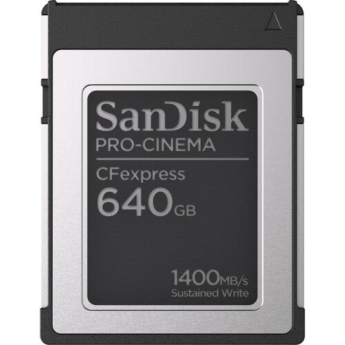 SanDisk PRO-CINEMA CFexpress Type B Card 640GB, 1700MB/s Read, 1500MB/s Write, 1400MB/s min sustained write speed