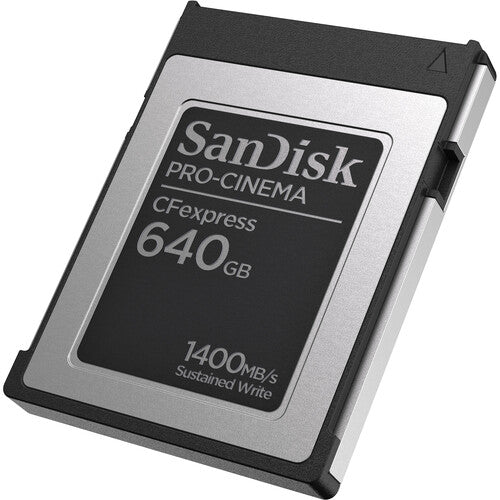 SanDisk PRO-CINEMA CFexpress Type B Card 640GB, 1700MB/s Read, 1500MB/s Write, 1400MB/s min sustained write speed