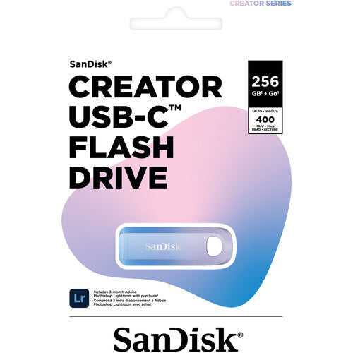 SanDisk Creator USB Type-C Flash Drive ,Up to 400 MB/s R 256GB