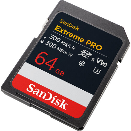 SanDisk Extreme PRO 64GB V90 UHS-II SD cards, 300/300MB/s,V90,C10,U3,UHS-II 8K Video