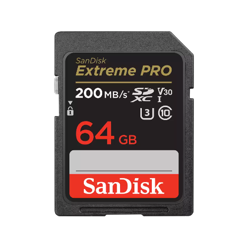 SanDisk Extreme Pro SD UHS I 64GB Card for 4K Video 200MB/s Read & 90MB/s Write