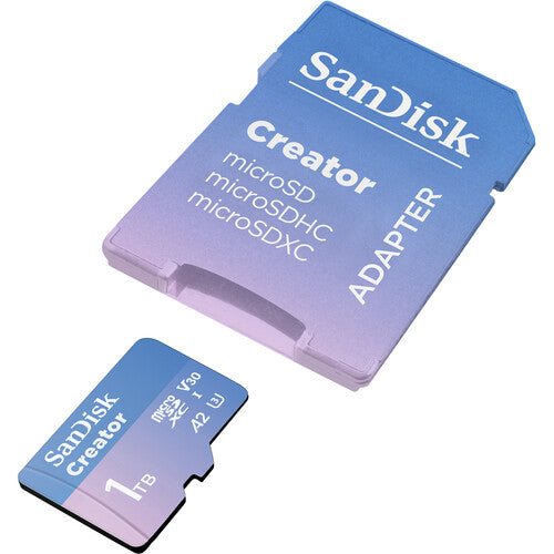 SanDisk Creator microS Card UHS-I with Adapter 1TB Up to 190MB/s read,Up to 130MB/s Write