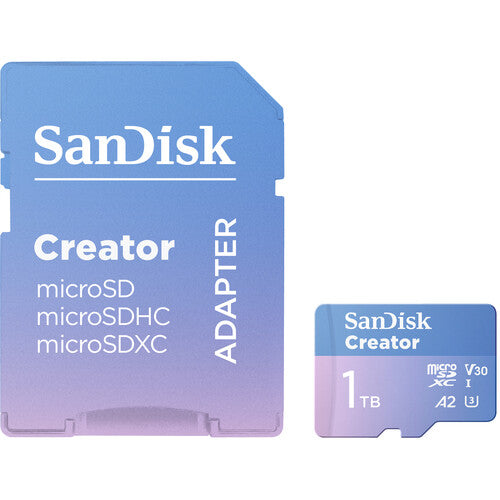 SanDisk Creator microS Card UHS-I with Adapter 1TB Up to 190MB/s read,Up to 130MB/s Write
