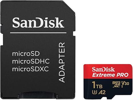 SanDisk Extreme Pro microSD UHS I Card 1TB 200MB/s Read, 140MB/s Write