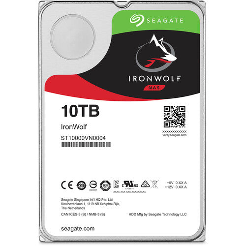 Seagate Ironwolf 10TB 3.5" Hard Drive NAS Drives; SATA 6GB/s  Hard Drive
