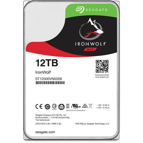 Seagate Ironwolf 12TB 3.5" Hard Drive NAS Drives; SATA 6GB/s Hard Drive
