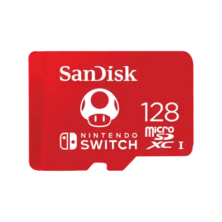Sandisk MICROSDXC FOR NINTENDO COBRANDED 128GB. V30. U3. C10. A1. UHS-1. 100MB/s R. 90MB/s W