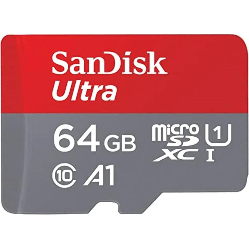 SanDisk Ultra microSDXC. 64GB. U1. C10. A1. UHS-1. 140MB/s R. 4x6. 10Y
